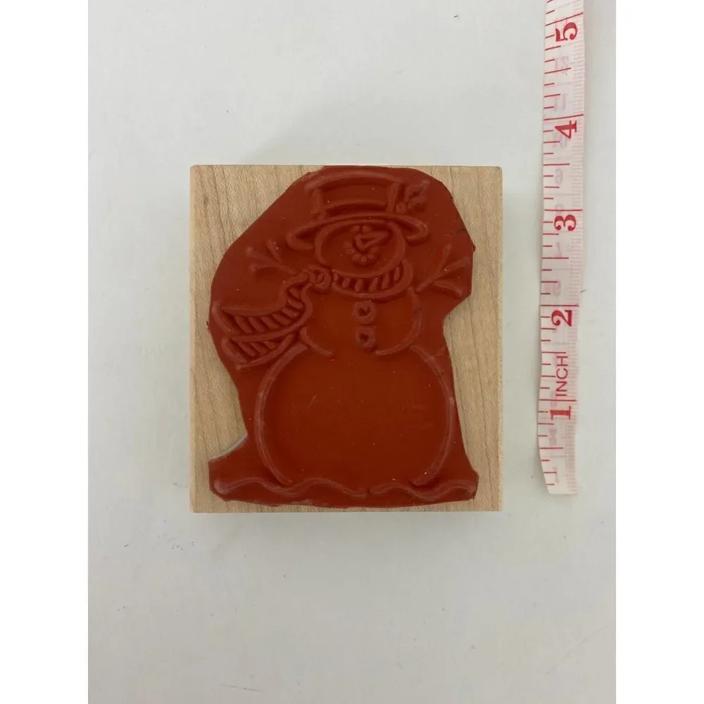 Vintage stamp for scrapbooking, card making, and crafts - Snowman Christmas